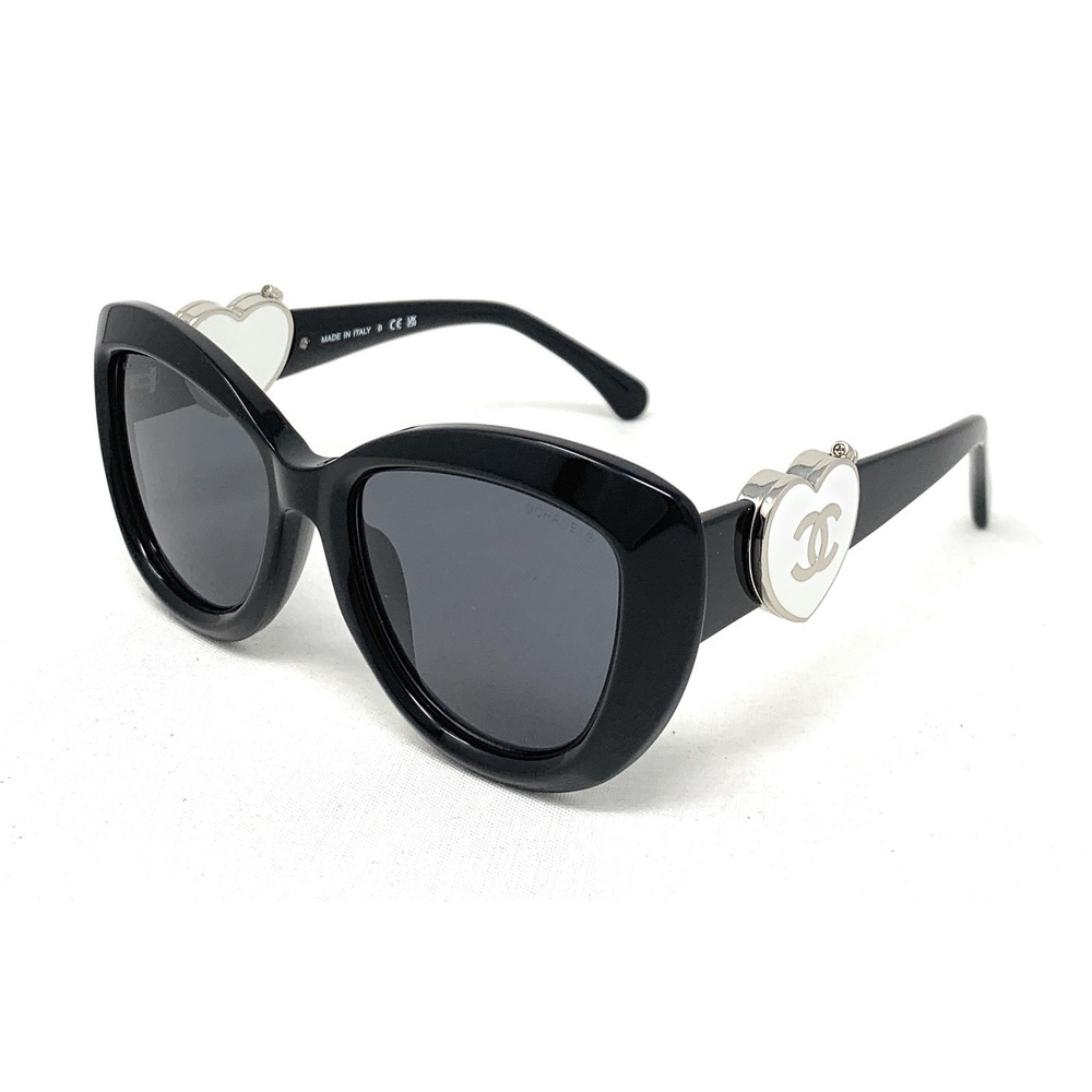 CHANEL Women's Cat Eye Sunglasses CH5517A 501/S4 Black Silver Grey 54mm